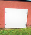 head-on view of one of our doors installed in Whitestone for crawl spaces