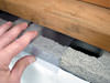 Clear plastic vapor barrier covering for block walls in Brooklyn, New York City, Bronx