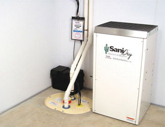 a complete basement waterproofing system installed in a New York City home