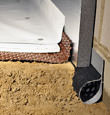 Jackson Heights installation of SilverGlo™ insulation with our crawl space pipe, drainage matting, floor insulation, and crawl space moisture barrier.