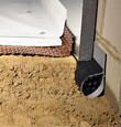 A crawl space encapsulation and insulation system, complete with drainage matting for flooded crawl spaces in Queens