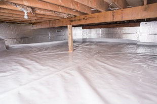 A complete crawl space vapor barrier in Astoria installed by our contractors