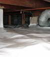 A Astoria crawl space moisture system with a low ceiling