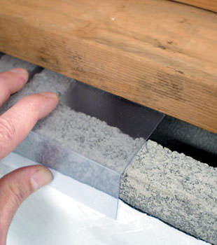 Block wall clear covering for wet crawl spaces in Woodside