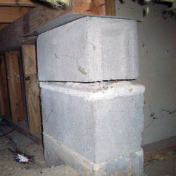 Collapsing crawl space support pillars Maspeth