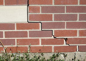 a foundation wall crack on a Maspeth home.