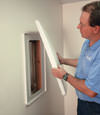 Brooklyn installation of wall anchor plate covers for a finished basement