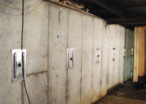 A foundation wall in Long Island City repaired with foundation wall anchors.