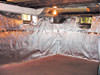 radiant heat barrier with vapor barrier for basement walls ready for finishing in Ozone Park