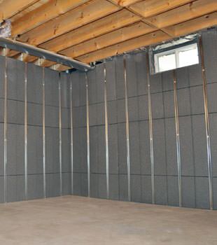 Installed basement wall panels installed in Elmhurst