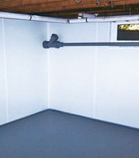 Plastic basement wall panels installed in a Ridgewood, New York home