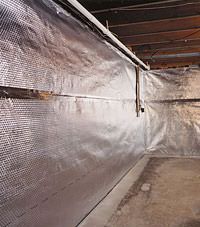 Radiant heat barrier and vapor barrier for finished basement walls in Ridgewood, New York